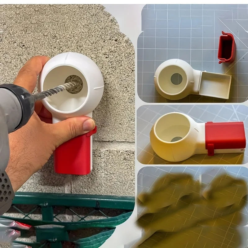 1PC Rotary Nozzle Drill Dust Box Ergonomic Rotating Design Keeps Dust Contained Easy Clean Durable Plastic for DIY Home Use