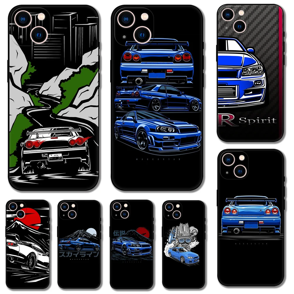 phone case Jrm Skyline Gtr R34 for iphone 14 5s 2020se 6 6s 7 8 plus x 10 XR XS 11 12 13 mini pro MAX black soft tpu back cover