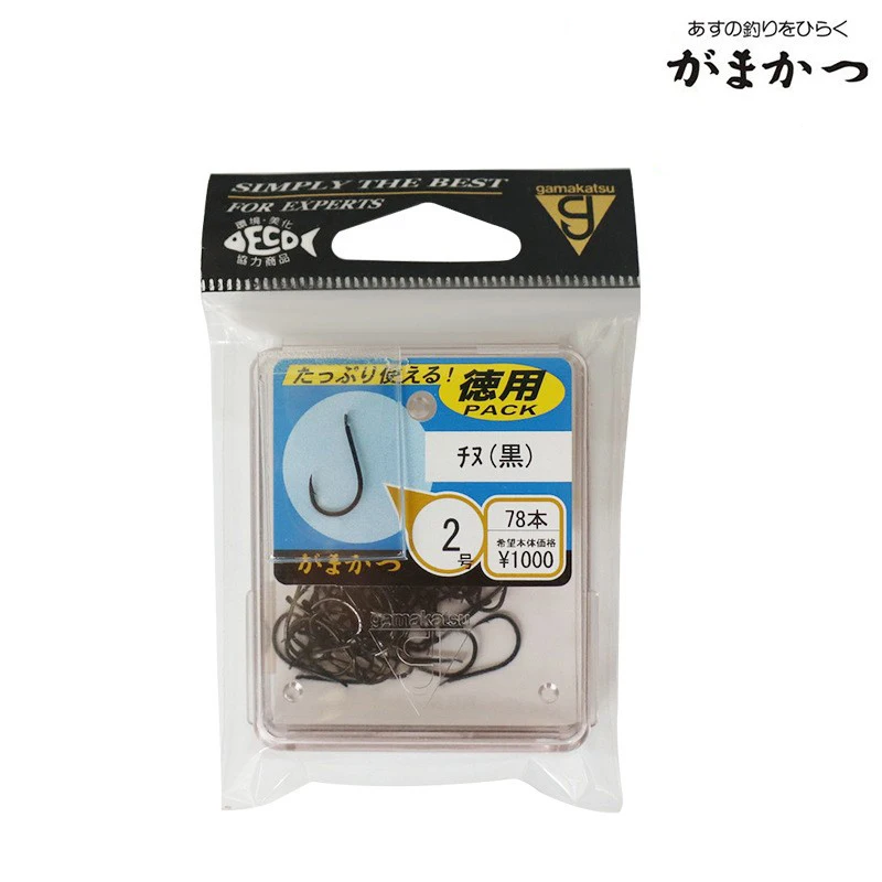 Ganchos Gamakatsu originales de Japón para pesca con púas, gancho para carpa, Offset, mango plano grueso, acero de alto carbono, pesca resistente al