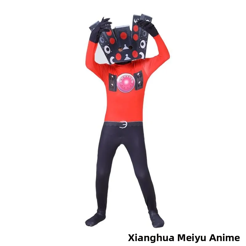 زي تنكري للأطفال لعيد الهالوين، بدلة ضيقة على شكل كاميرا مراقبة ضد رجل المرحاض 2 سكيبيدي #2