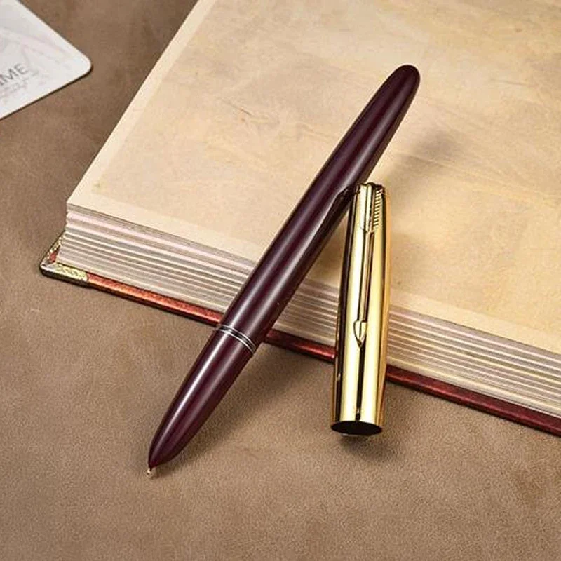 HERO 616 Authentic Vintage Nostalgic Fountain Pen 616-2 Golden Clip Cap Gift Ink Pen Iridium Fine Nib 0.5mm Writing Pen