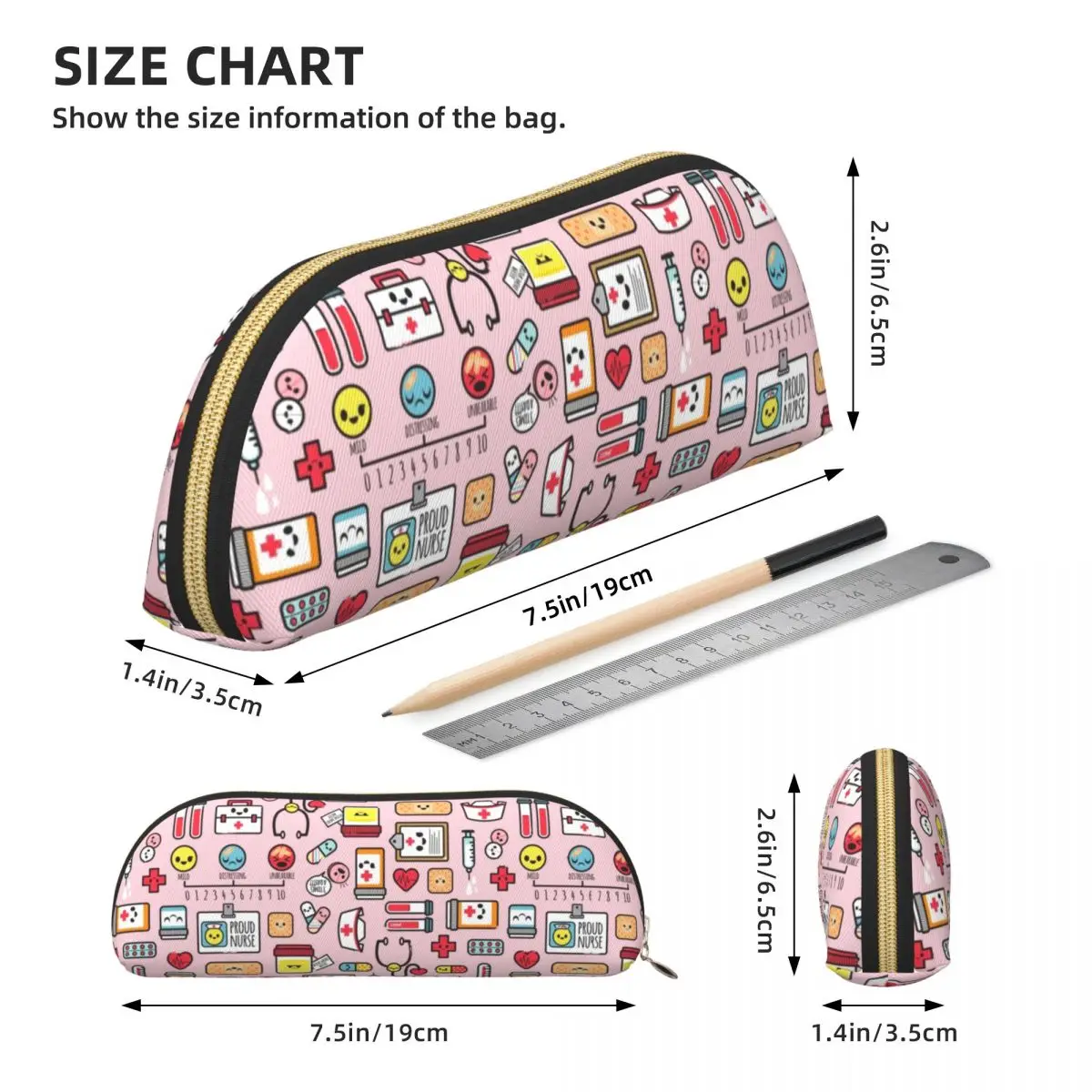 Estuche para lápices con modo de enfermera, estuche para lápices, suministros de papelería, caja grande para bolígrafos, bolsa para lápices para la escuela de estudiantes