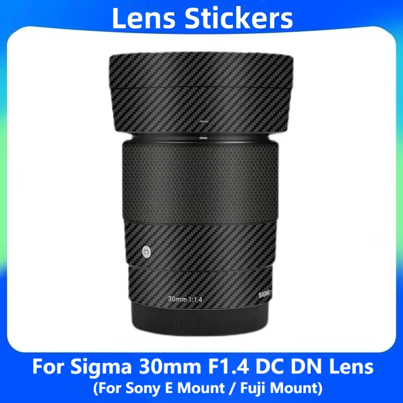 Para Sigma 30mm F1.4 DC DN contemporáneo para Sony E Mount calcomanía piel envoltura de vinilo película lente de cámara pegatina protectora 30 1,4 F/1,4 C