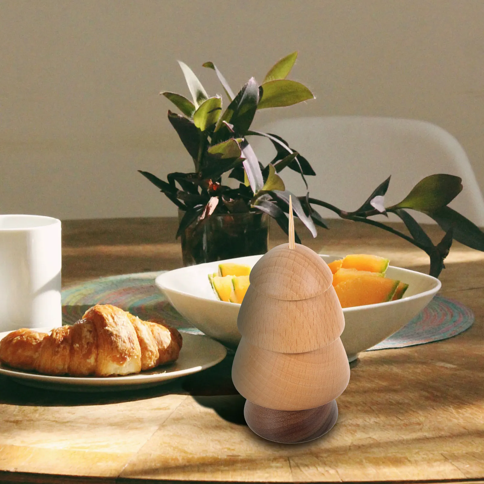 

Wood Toothpick Holder Large Capacity Storage Box Decorative Toothpick Dispenser for Restaurant Bar