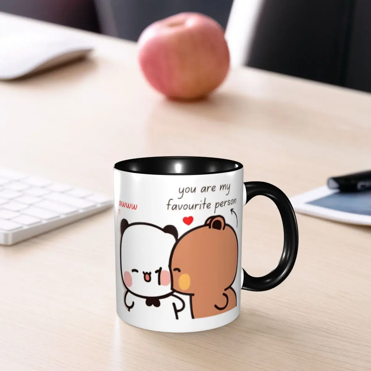 لتقوم بها بنفسك أنت الوحيد الذي أريده من جانبي BuBu DuDu أكواب السيراميك مخصصة فناجين القهوة الخوخ وغوما هدية إبداعية #6