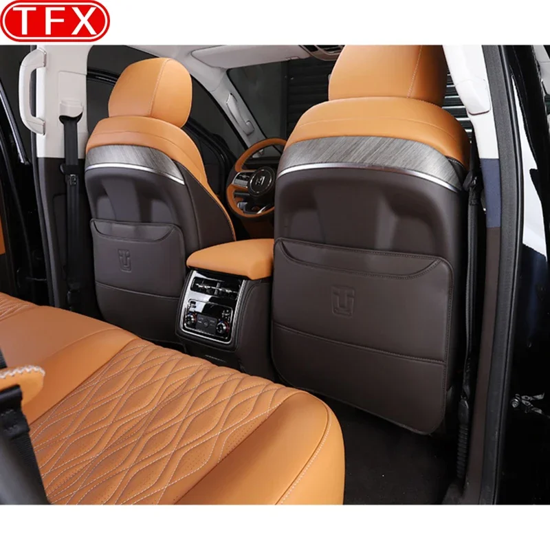 For GWM Tank 500 Great Wall 2022-2024 Car PU Leather Anti Kick Mat Pad Anti-kick Protector Mats Seat Back Protector Accessories