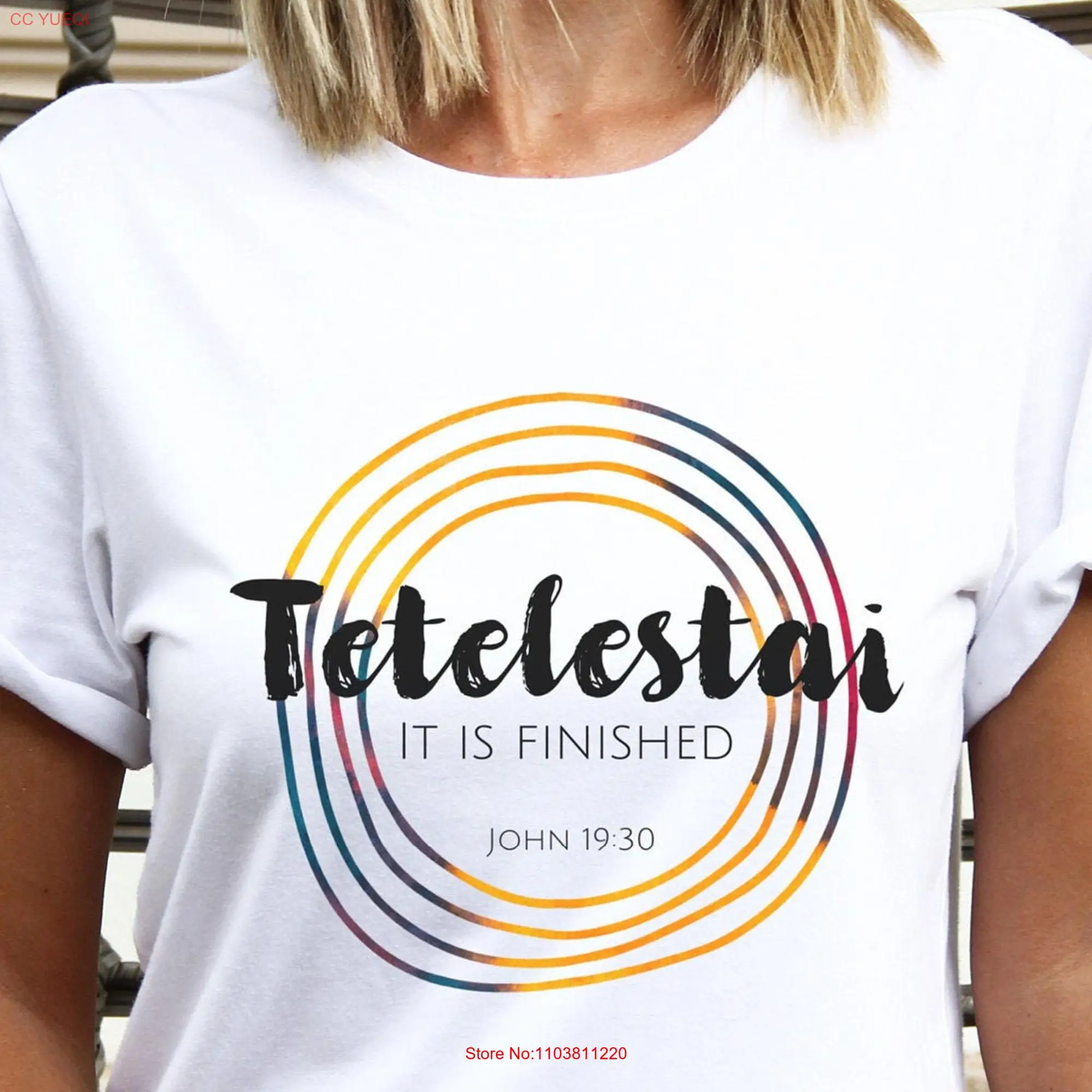 Футболка Tetelestai с надписью Иисуса из Библии, христианская одежда с длинным или коротким рукавом