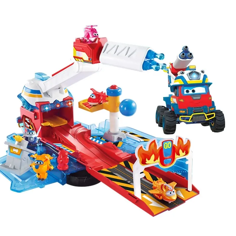 

AULDEY Super Wings Роскошный звук и свет, деформация, пожарная машина Dayong, база для спасательного выброса, набор игрушек