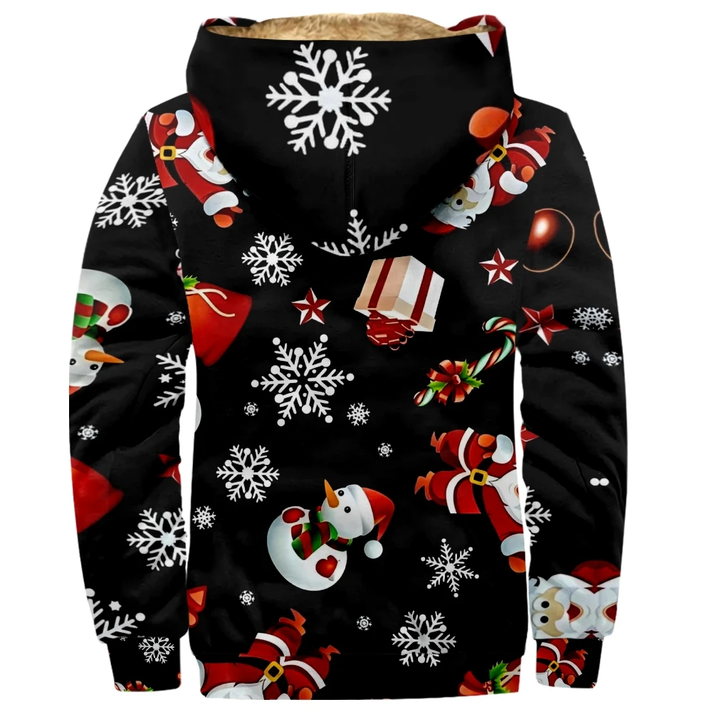 Moletons masculinos e femininos com zíper, moletom de Natal, jaqueta com estampas gráficas, casaco de inverno, merch, 2023