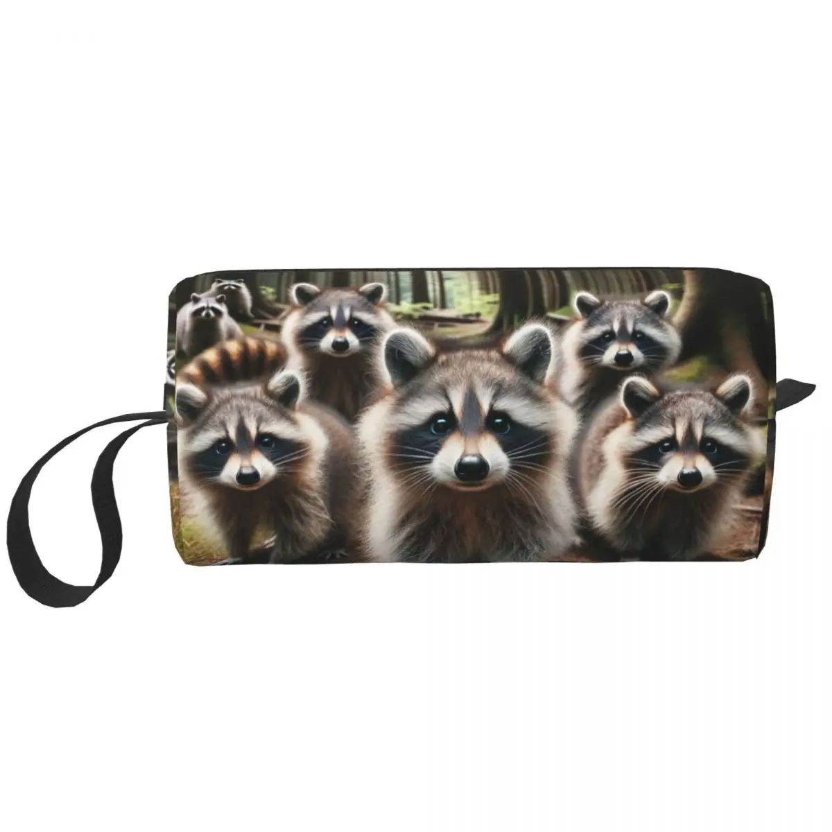 Custom Travel Funny Raccoon Toiletry Bag Portable Makeup Cosmetic Organizer for Women Beauty Storage Dopp Kit Case