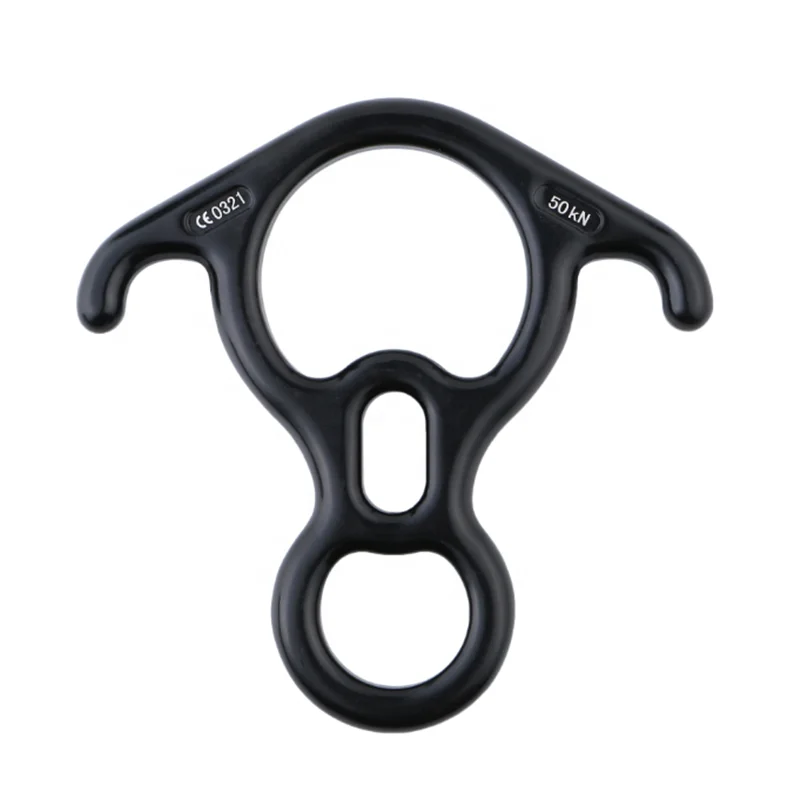 50KN Bull Horn 8 Shape Ring Descender Ring Descender Carabiner for Caving Hiking