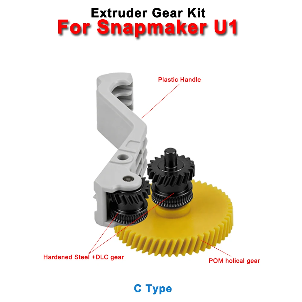 Upgrade-Extruder-Zahnradsatz für Snapmaker U1 SKD11 Gehärteter Stahl Nano-Beschichtete Zähne CNC-Griff POM-Schrägverzahntes Zahnrad für U1 3D-Drucker – Detail 13