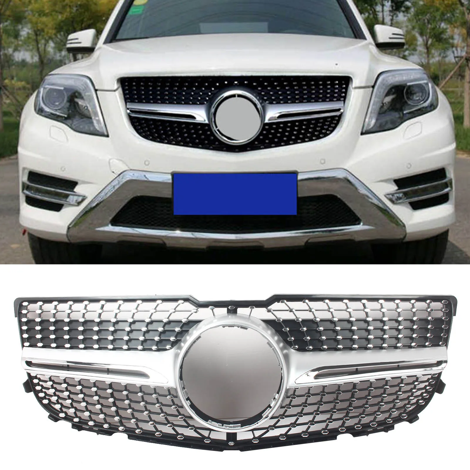 

Car Accessories Racing Grill Front Bumper Upper Facelift Grille For Mercedes Benz GLK X204 2013-2015 Auto Tuning Replacement Kit