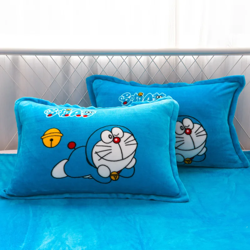 Almofada de pelúcia de caráter anime, fronha de lã, cama doméstica, Hello Kitty, Sanrio, desenhos animados, inverno, 1 par