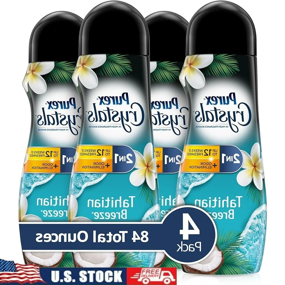 

Таитянский бриз, умывающий аромат, кристаллы, ароматические бусины для свежего стирки, 4 упаковки, 21 унций, каждая долговечная ароматерапия