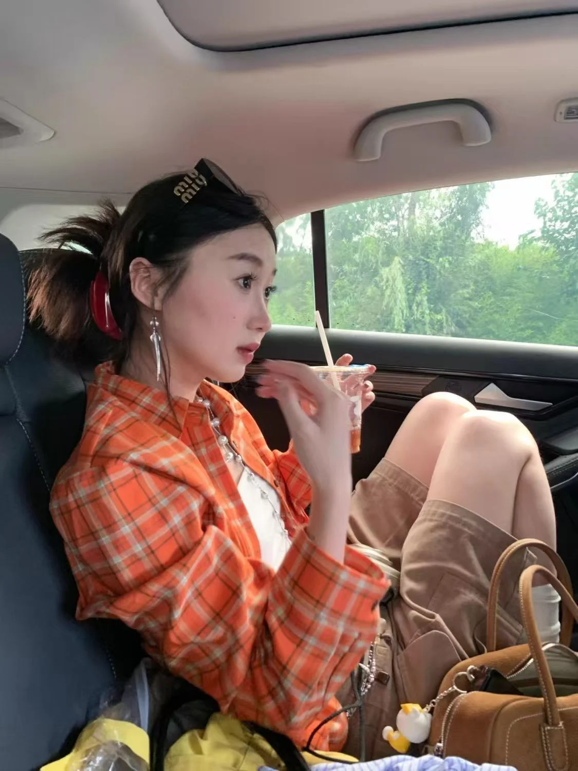 

Женская свободная рубашка-куртка в клетку с длинным рукавом, универсальная повседневная, средней длины, для защиты от солнца, оранжевая, для ежедневной носки