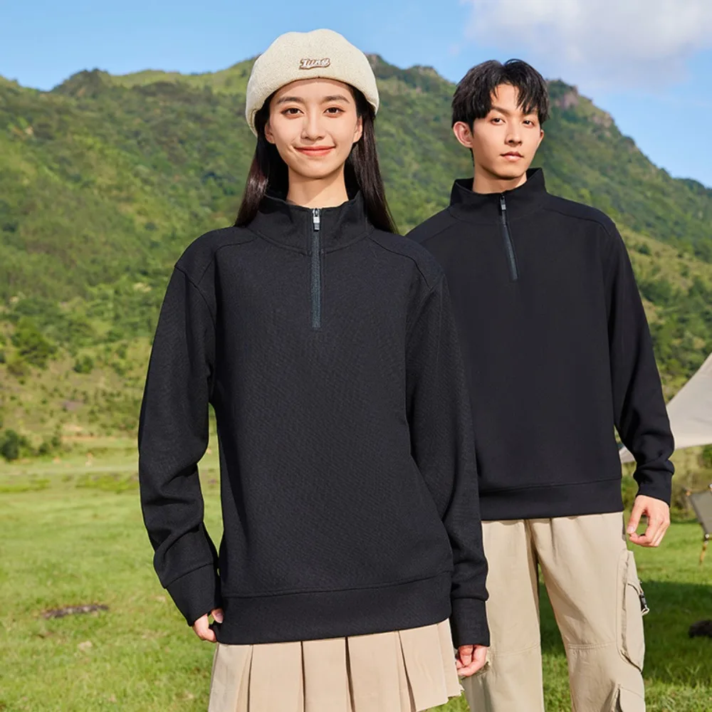 

2025 модный деловой мужской и женский свитер в британском стиле с воротником-стойкой, осенний свободный уличный топ с длинными рукавами для пар