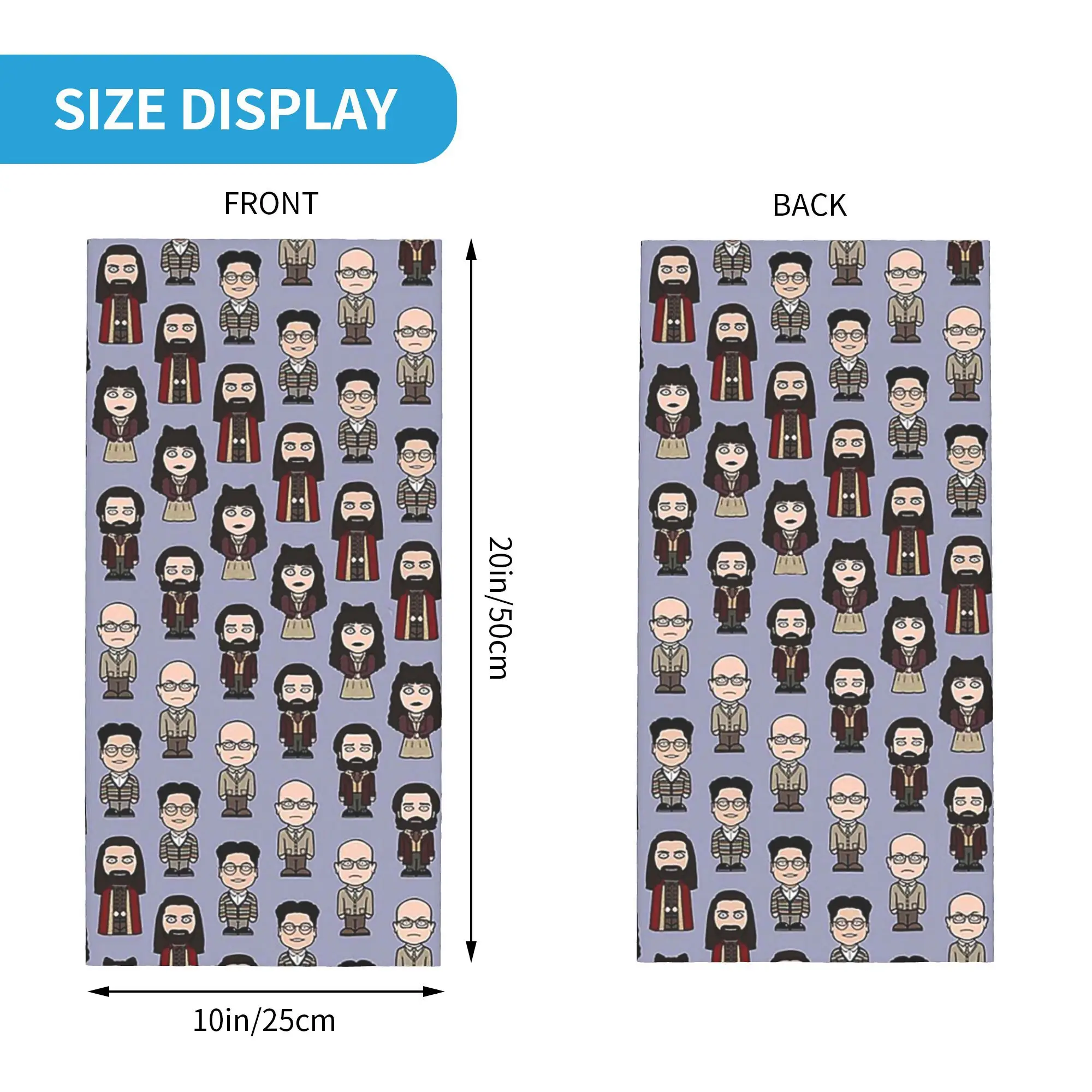 チーム What We Do In The Shadows バンダナ ネックゲートル プリント ラップ スカーフ 多用途 フェイスマスク ランニング ユニセックス 大人 防風