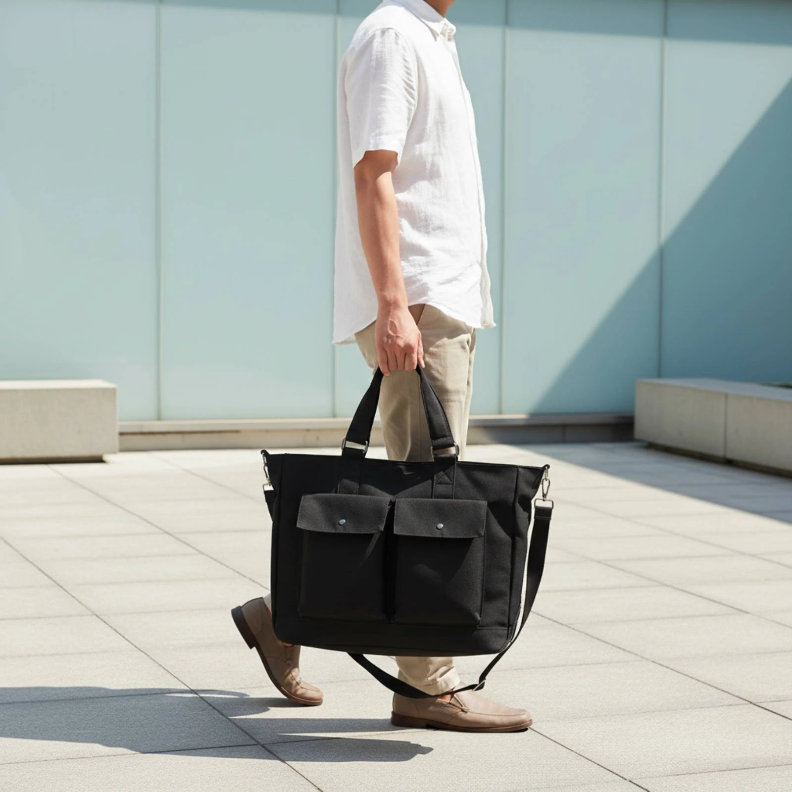 

Rectangular Travel Bag Detachable Shoulder Strap Utility Travel Bag Luggage Front Front Flap Pocket Pockets Handbag Reinforced