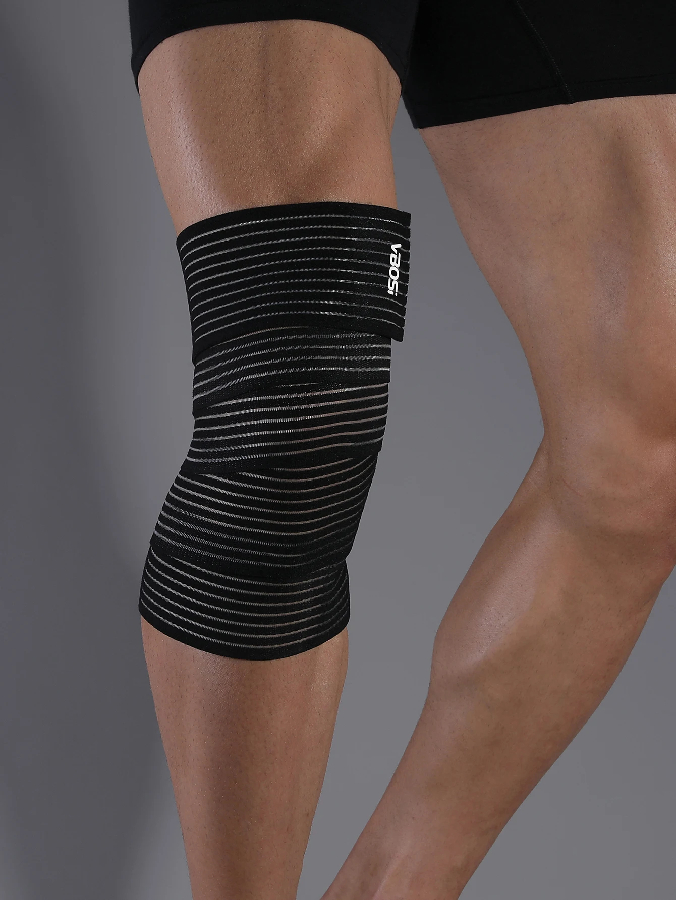 VBOSI 1-teiliges multifunktionales, atmungsaktives, elastisches Kniebandage für Damen und Herren, Wadenstütze für Gewichtheben, Kniebeugen – Detail 3