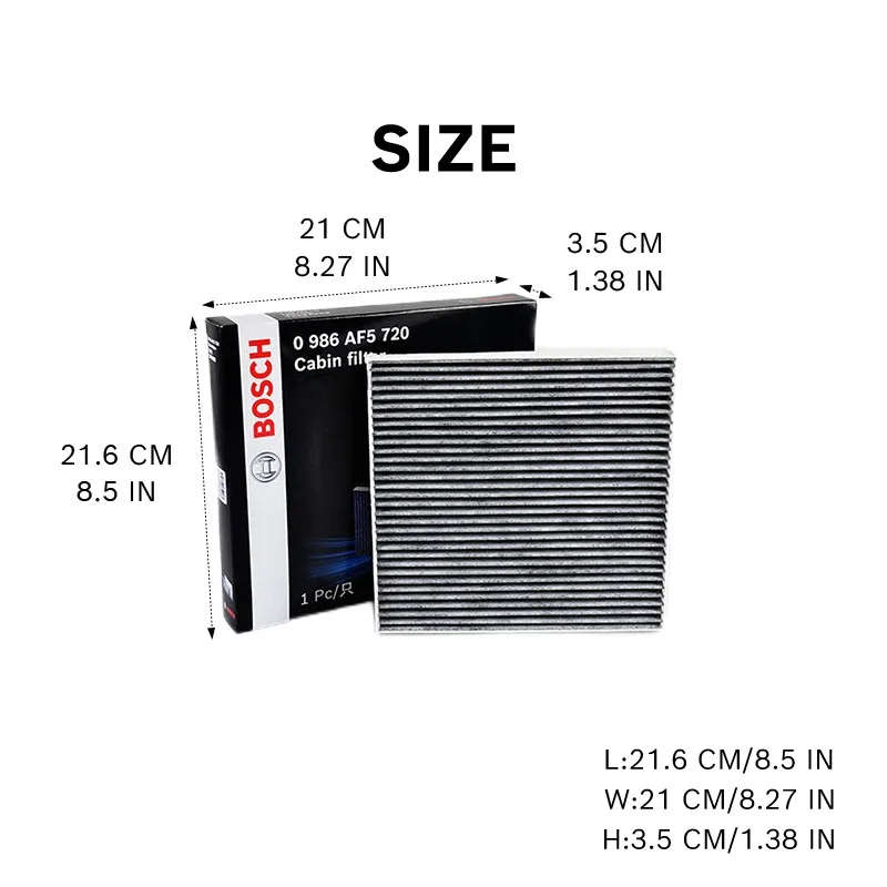 Bosch Activated Cabin Filter AF5720 for Honda JAZZ(II III IV),CR-V(IV V),Civic(x ix viii),HR-V,CITY(V IV III)【OE:80292TG0Q01】 view 2