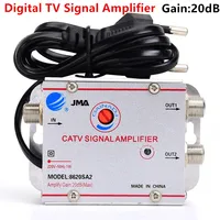 Amplificador divisor de TV por Cable DTMB de onda de tierra, amplificador de señal de antena de TV Digital de 20DB, equipo de TV para el hogar, enchufe europeo de 220V 50/60HZ