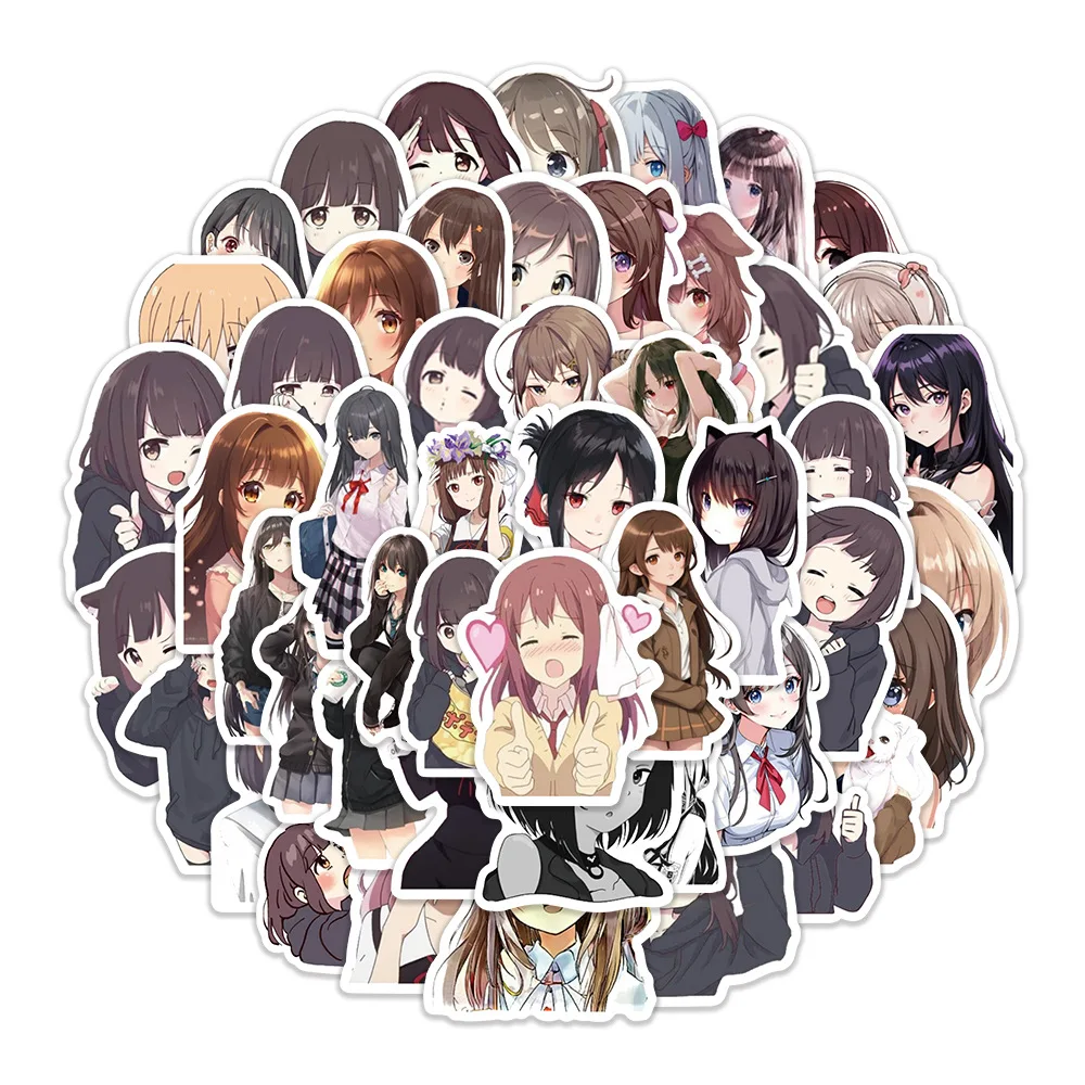 

10/50PCS Anime Cartoon Cute Girl Doodle Stickers Waterproof Decals Toys Gifts DIY Water Cup Pencil Box Refrigerator Phone Case