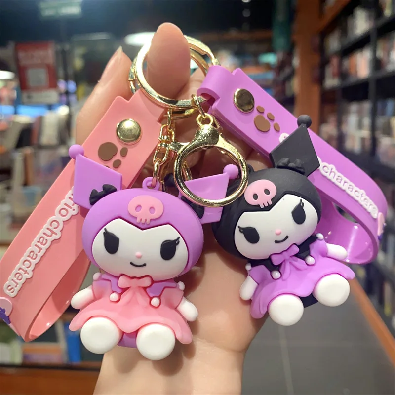 

Брелки Hello Kitty, милые силиконовые куклы Cinnamoroll Kuromi, подвески для пары, подвески для автомобильной сумки, фигурка, очаровательная сумка, аксессуар