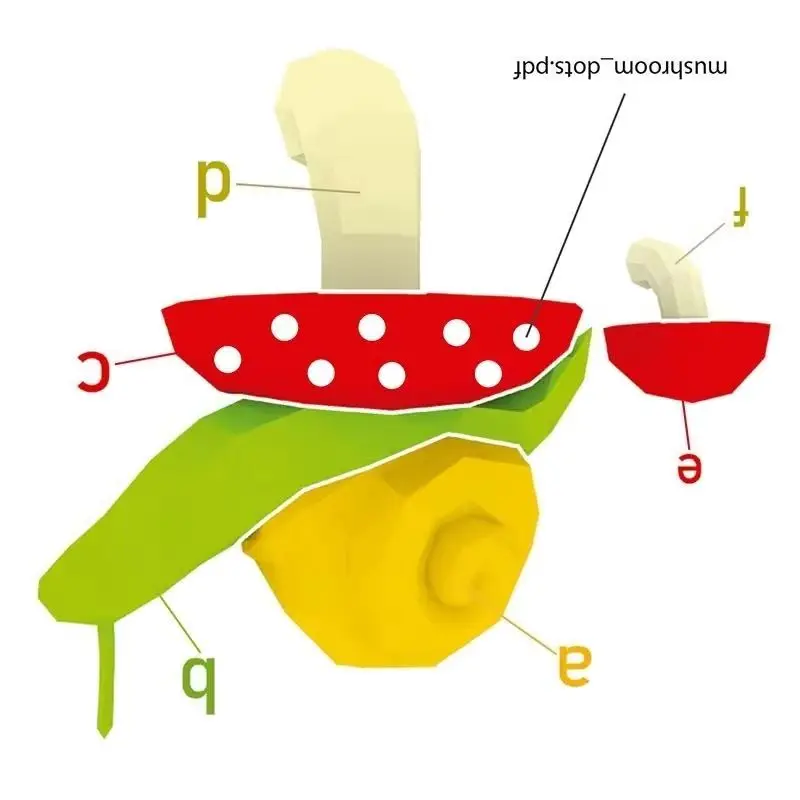 

Snail Mushroom Paper Model Children's Bedroom Wall Decoration Papercraft DIY Corridor Ornament 3D Creative Educational Toys