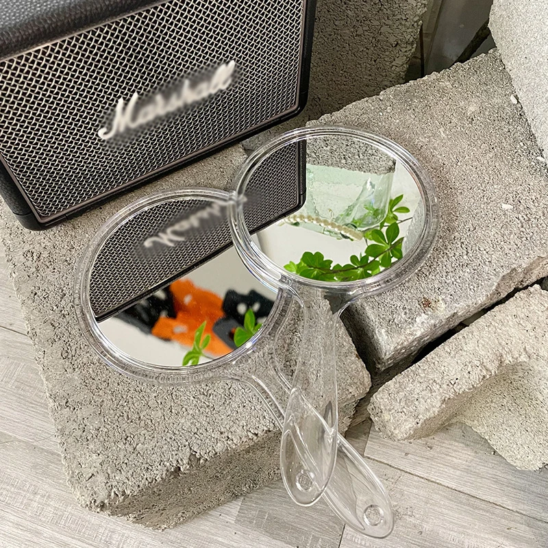 Gương Cầm Tay 2 Mặt Gương Cầm Tay Có Tay Cầm Trong Suốt Tay Gương Trang Điểm Tròn Hình Gương Trang Điểm