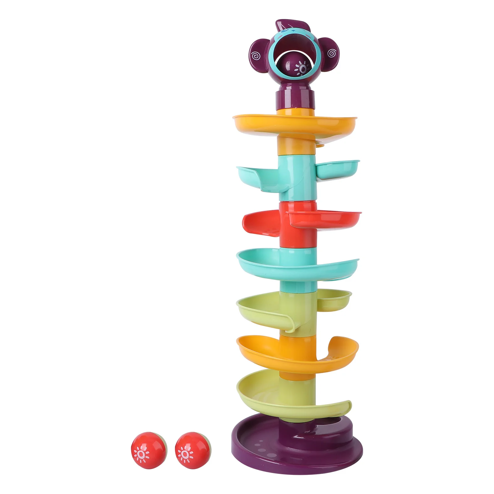 

1 комплект, вращающийся стек, ранняя образовательная дорожка, вращающаяся игра, забавная интерактивная катящаяся шариковая направляющая, раздвижная, сделай сам, собранная, детские игры