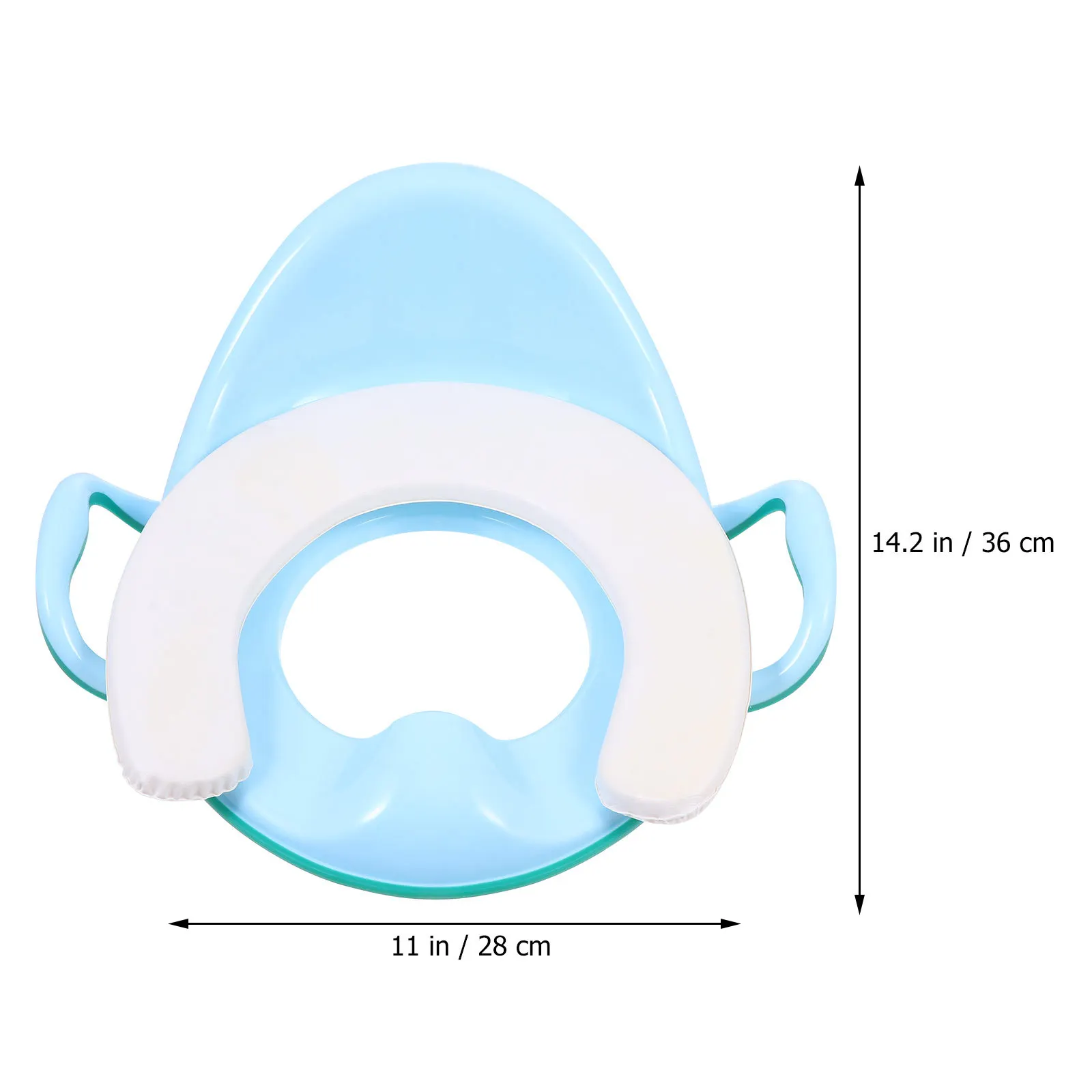مقعد تدريب الطفل على استخدام المرحاض، مقابض مريحة مبطنة للظهر ومضادة للرذاذ لحلقات مدرب المرحاض من عمر 1 إلى 7 سنوات