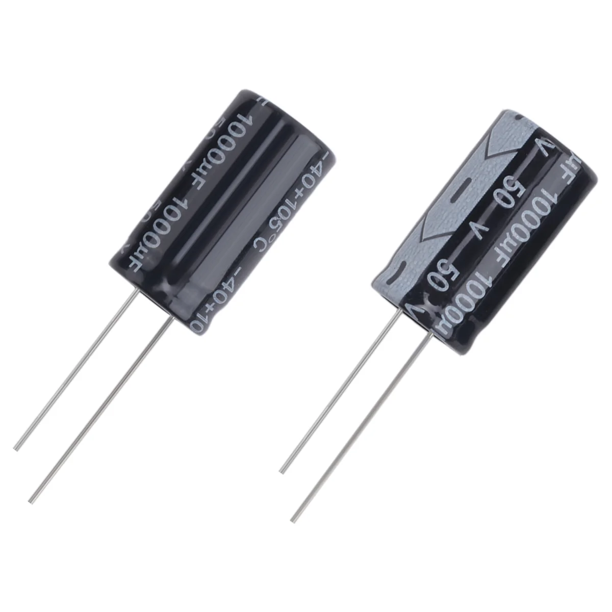 New Radial electrolytic capacitor 50 V 1000 u F 105 C 25 x 13 mm - Black (2 packs)