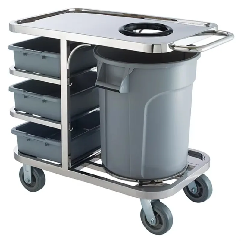 Cleaning Trolley Hotel Restaurant Dish Collection Trolley Cart