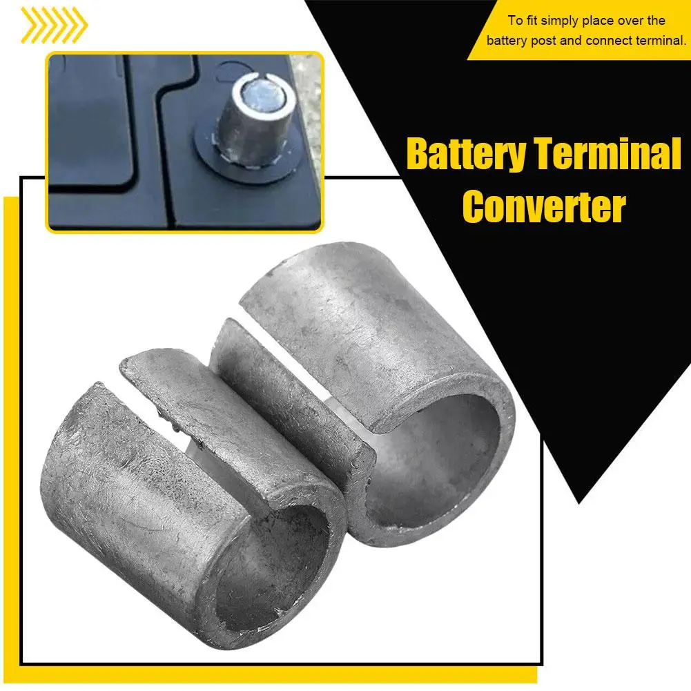 2 Pcs Car Battery Post Adaptors Sleeves Car Battery Terminal Converters Post Adaptors Sleeves Positive Negative Repair Shim