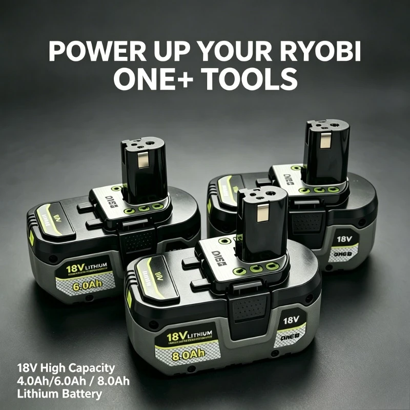 18V ONE+ 8.0Ah High Performance Li-ion Battery Compatible With RYOBI P108 P107 Rechargeable Power Tool Replacement Pack