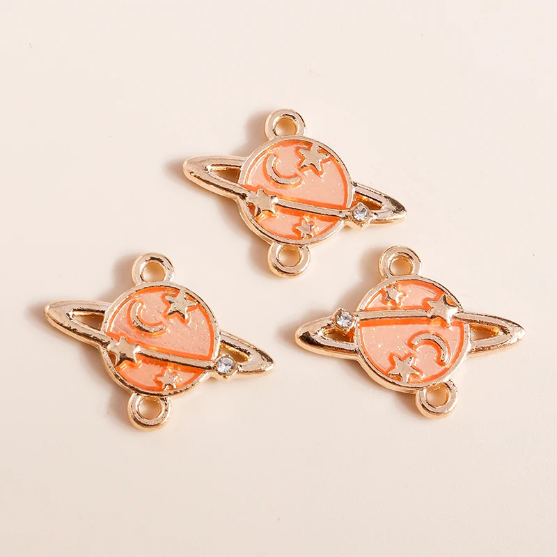 20 قطعة 19x14 مللي متر لطيف المينا غلوب كوكب Charms موصلات لصنع المجوهرات أساور يدوية القلائد الحرف اليدوية اكسسوارات