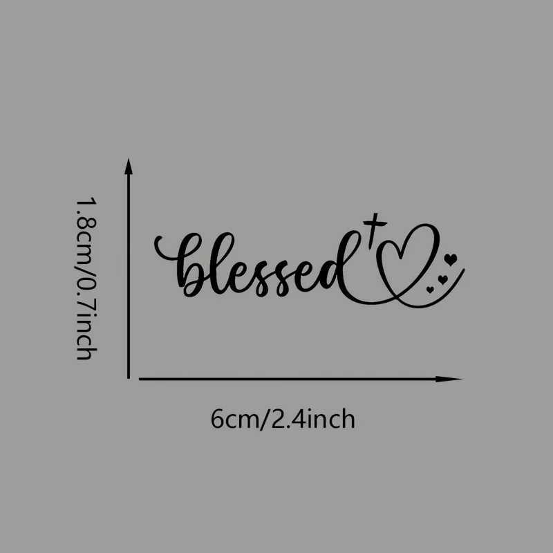 Pack of two-piece blessed heart stickers for rearview mirrors, containing humorous Bible verses, suitable for car mirrors, cup