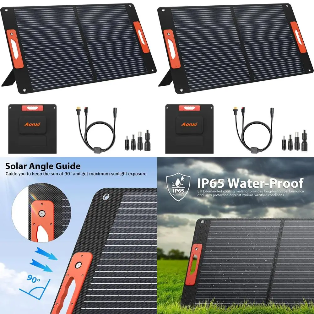 

120W Portable Solar Panel Power Station with 24% Efficiency, ETE Coating, QC3.0 USB/Type-C & 20V DC Output, Suitable for Camping