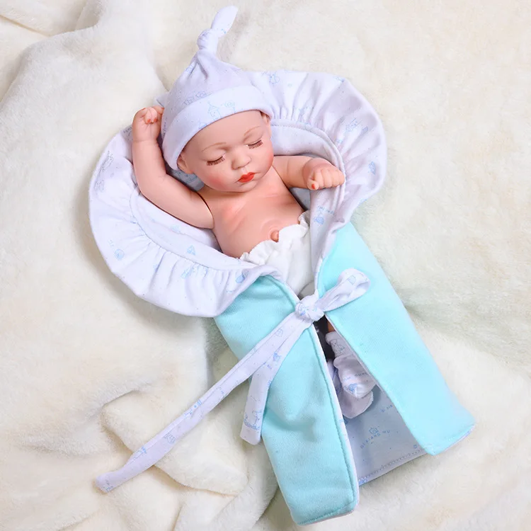 10 Inch 29cm simulation Full Silicone Rebirth doll Dolls toy Closed eye dollEarly childhood sleep toys for children