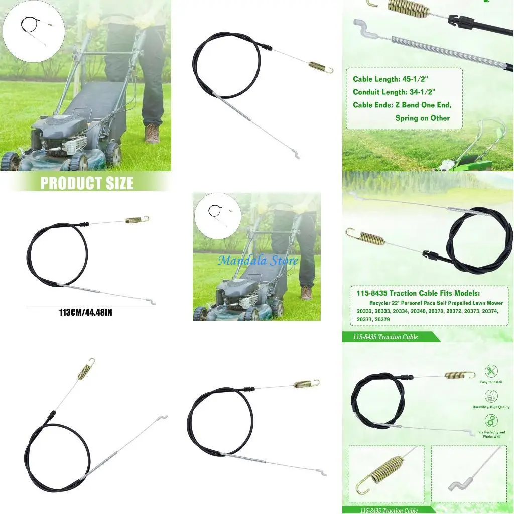 

U2JC 115-8435 Traction Drive Control Cable Assembly For Rear Wheel Drive 22Inch Lawn Mowers 45.5Inch Cable Length