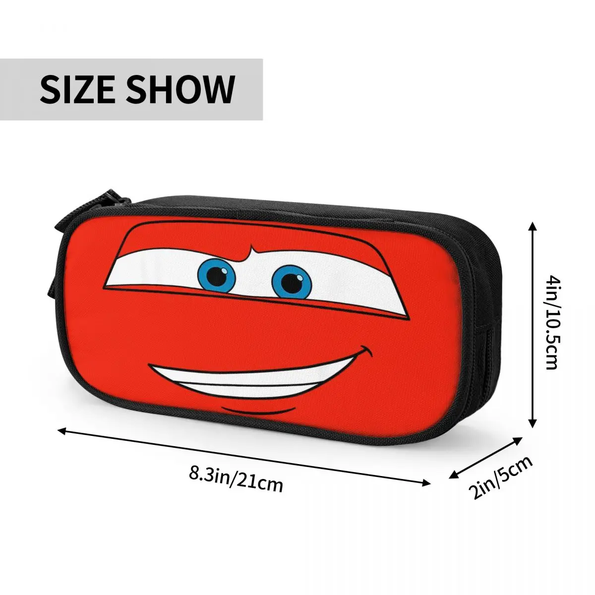 Imagem -06 - Lightning Mcqueen Grande Face Pencil Case Cute Cars Pencil Box Caneta para Menina e Menino Bolsa de Grande Capacidade para Estudantes Papelaria Escolar Zíper