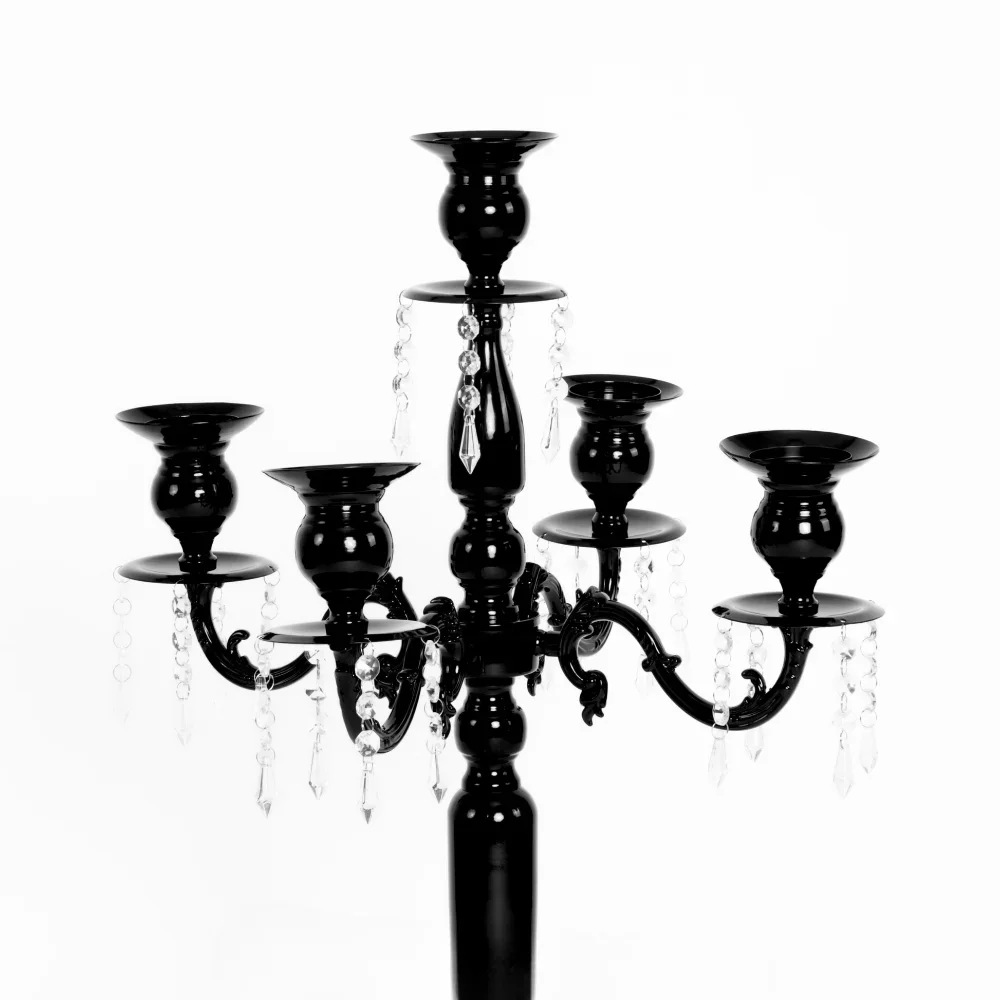

'Elegant 36" Black Candelabra Tabletop Centerpiece - Perfect for Wedding and Event Table Decor