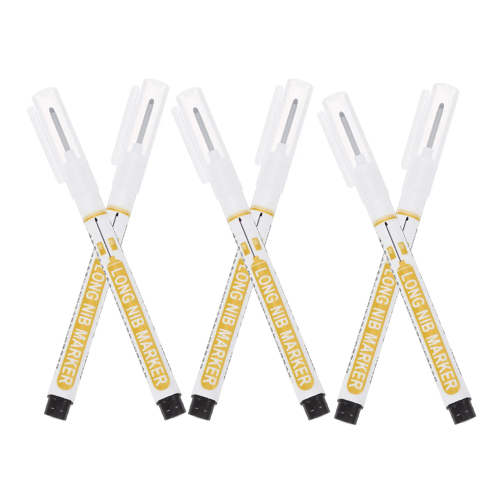 

Набор из 6 маркеров для деревообработки, строительных работ и глубоких отверстий, с длинным наконечником, для точной маркировки дерева, металла, пластика