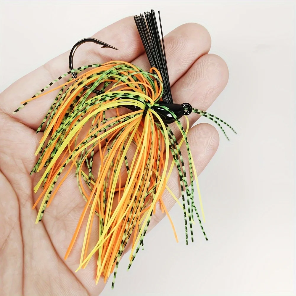 

Weedless Football Jig Fishing Tackle with 8pcs Vibrant Color Fishing Wobblers, Attractive Fishing Skirt Lure Kit for Successful