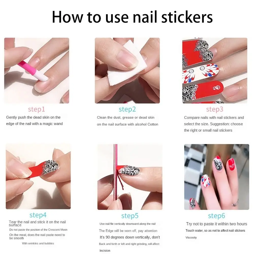 Semi Cured Gel Nail Stickers INS Trendy Full Cover 12Strips Nail Art Stickers Gel Nail Polish Strips DIY Nail Art Making