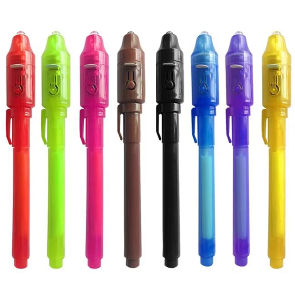 4-12 Stuks Onzichtbare Inkt Pen Spy Pen Met Uv Licht Magic Marker Voor Geheime Bericht Schatkist prijzen Kids Party Gunsten Speelgoed Gift