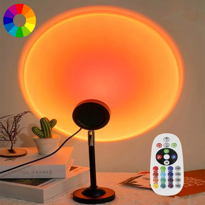 2022 Sunset Light Projector Night Light Sunset Projection LED Bedroom Atmosphere Rainbow Light Decorative Light