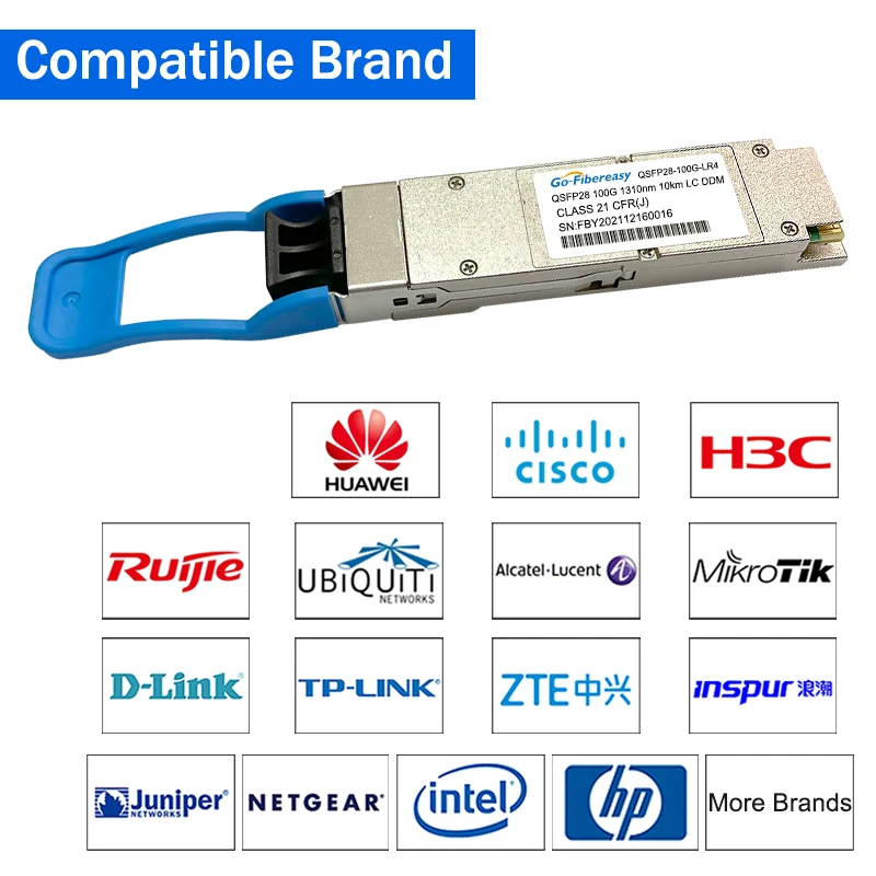 Imagem -05 - Módulo Duplo do Transceptor do lc para Huawei Mikrotik Zimbro Interruptor da Fibra de Intel Qsfp28 100g Lr4 1310nm 2km10km lc