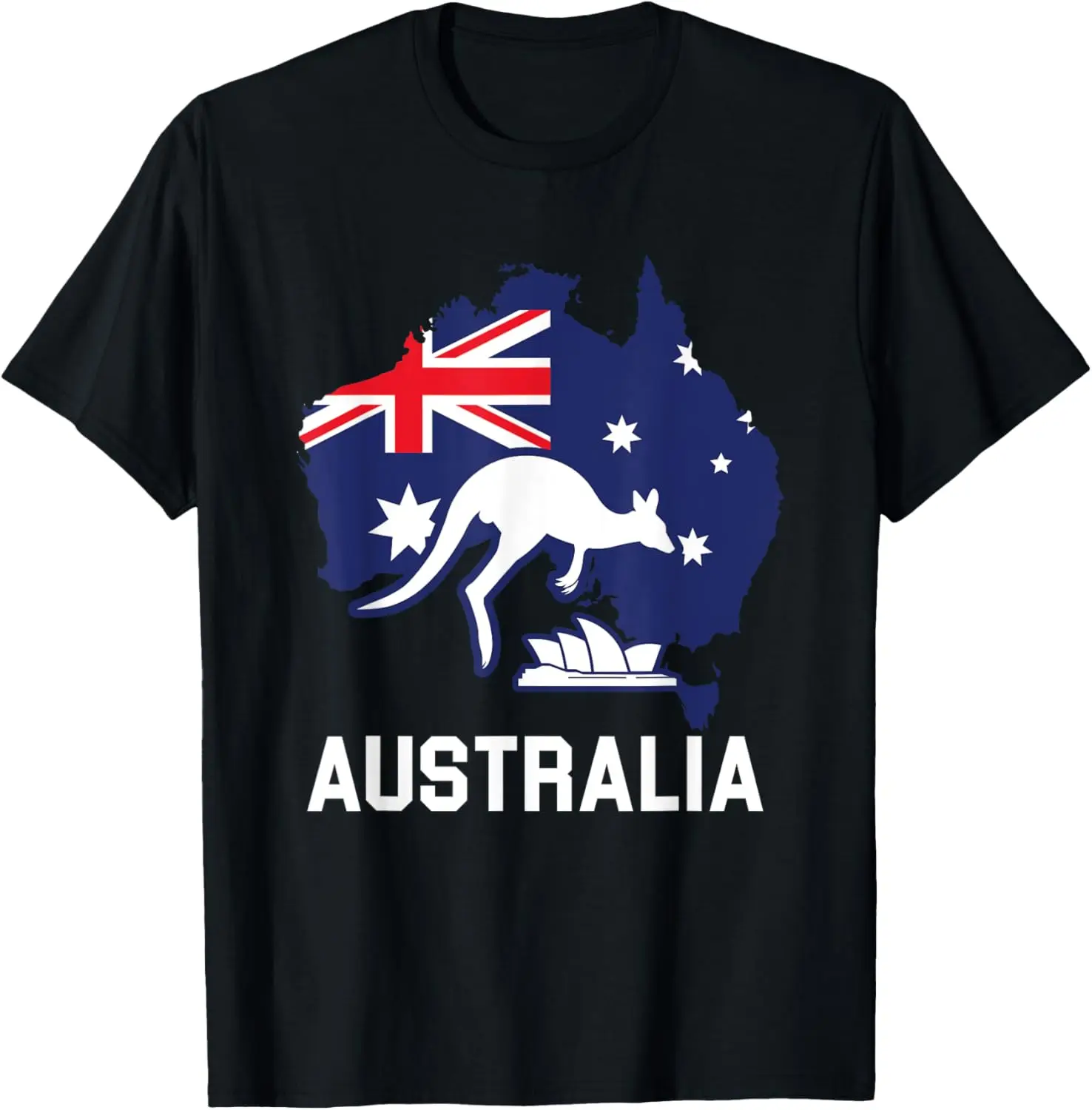 

Australia Country Map Australian Kangaroo Melbourne Aussie T-Shirt Short Sleeve Casual 100% Cotton Shirt